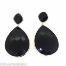 925 SOLID STERLING SILVER LABMADE BLACK ONYX GEMSTONE HANDMADE DANGLE EARRING