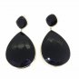 925 SOLID STERLING SILVER LABMADE BLACK ONYX GEMSTONE HANDMADE DANGLE EARRING