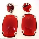 925 SOLID STERLING SILVER LABMADE GARNET GEMSTONE HANDMADE DANGLE EARRING