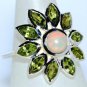 925 SOLID STERLING SILVER PERIDOT GEMSTONE HANDMADE RING US 10.25