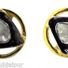 925 SILVER 0.20 CW NATURAL POLKI DIAMOND ROUND SHAPE CUTE SMALL HANDMADE STUD