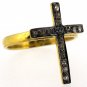 925 SILVER 0.25 CT NATURAL PAVE DIAMOND HANDMADE CHRISTIAN CROSS RING US 6.25