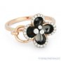 925 SOLID SILVER 0.03 CTS ROSE CUT DIAMOND HANDMADE FLOWER BAND RING US 8.25