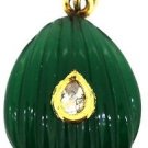 925 SILVER AND 22KT GOLD 0.08 CTS UNCUT DIAMOND 4.85 CTS GREEN ONYX PENDANT
