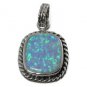 925 SOLID STERLING SILVER HANDMADE PENDANT 20.05 SAPPHIRE 0.35 NATURAL DIAMOND