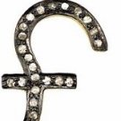 925 SILVER 0.30 CTS ROSE CUT DIAMOND CURRENCY POUND SIGN HANDMADE CHARM