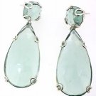 925 STERLING SILVER LABMADE GREEN AMETHYST GEMSTONE HANDMADE DANGLE EARRING