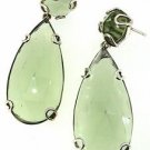925 STERLING SILVER LAB MADE GREEN AMETHYST GEMSTONE HANDMADE DANGLE EARRING