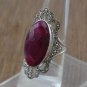 925 SOLID SILVER & BRASS HANDMADE TURKISH RING LABMADE EMERALD RUBY 8.75 US