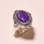 925 SOLID SILVER & BRASS HANDMADE TURKISH RING LABMADE EMERALD RUBY 8.75 US