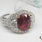 925 SOLID SILVER & BRASS HANDMADE TURKISH RING LABMADE EMERALD RUBY 8.75 US