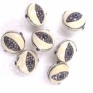 925 SILVER 0.18 CTS SINGLE CUT DIAMOND AND 0.04 CTS BLUE SAPPHIRE DEVIL EYE BEAD