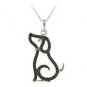925 SOLID STERLING SILVER 0.65 CW SINGLE CUT DIAMOND HANDMADE CAT CHARM PENDANT