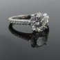 925 SILVER 0.03 CTS ROSE CUT DIAMOND HANDMADE ROSE COLOR FLOWER RING US 8.25