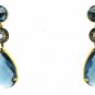 925 STERLING SILVER 40.25 CW LABMADE GEMSTONE 0.20 CW ROSE CUT DIAMOND EARRING