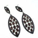 925 SOLID STERLING SILVER LABMADE GARNET GEMSTONE MARQUISE EARRING
