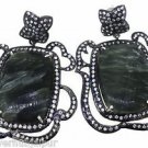 925 SOLID STERLING SILVER SURPHANITE GEMSTONE CZ HANDMADE DANGLE EARRING