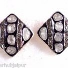 925 SILVER 0.40 CT SINGLE CUT DIAMOND 0.80 CT NATURAL DIAMOND POLKI STUD EARRING