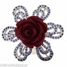 925 SOLID STERLING SILVER HANDMADE RING LABMADE FLOWER GEMSTONE US6.75