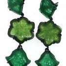 925 SOLID STERLING SILVER VESSONITE, GREEN JADE GEMSTONE HANDMADE DANGLE EARRING
