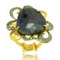 925 SILVER 0.03 CTS ROSE CUT DIAMOND HANDMADE VINTAGE ROYAL FLOWER RING US 8.25