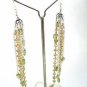925 SOLID STERLING SILVER HANDMADE LABMADE PERIDOT CITRINE GEMSTONE LONG EARRING