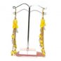 925 SOLID STERLING SILVER HANDMADE LABMADE PERIDOT CITRINE GEMSTONE LONG EARRING
