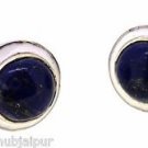 VINTAGE VICTORIAN 16.85 CT LAPIS GEMSTONE HANDMADE ENAMELED CUFF LINK 16MM