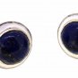 VINTAGE VICTORIAN 16.85 CT LAPIS GEMSTONE HANDMADE ENAMELED CUFF LINK 16MM