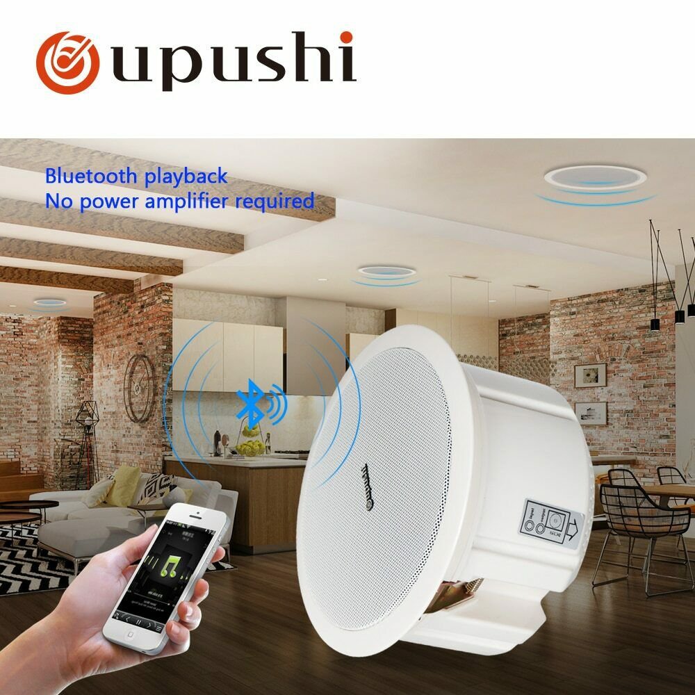 Oupushi Bluetooth Speaker 110V ABS Active Wall Speaker PA Sound System 6.5 Inch