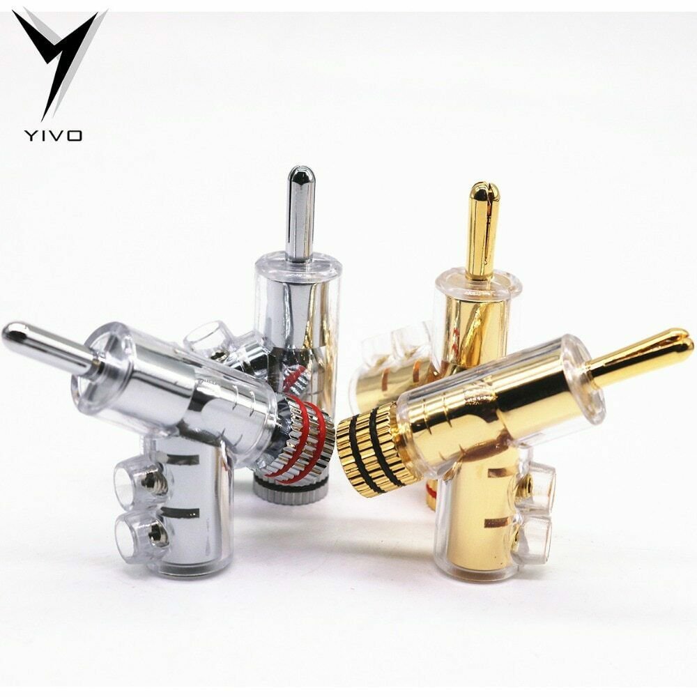 8pcs Hi-end YIVO Brass Copper Plated Gold or Rhodium Gun-type Audio Video