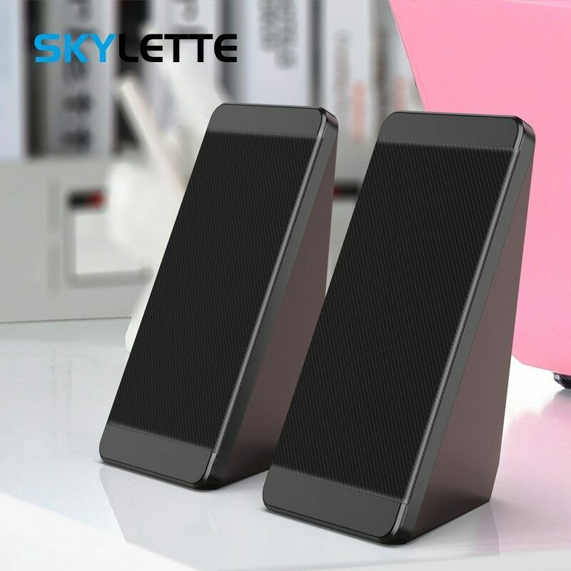 USB Wired Computer Speakers 2 Pieces PC Elevation Angle Horns for Laptop