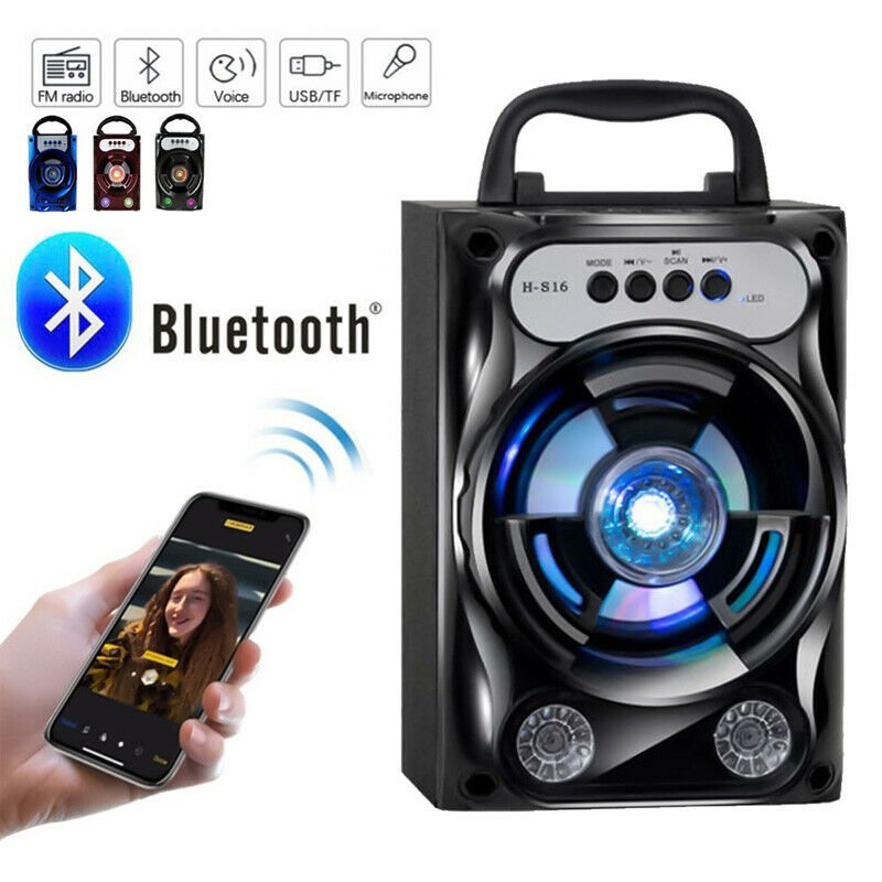2019 Protable Bluetooth Speaker Wireless Bass Stereo Sound System With Led