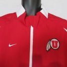 Mens NIKE U OF U UNIVERSITY OF UTAH UTES Size XL Track JACKET Full Zip Coat Red