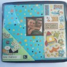 Boy Teal Blue & Brown Stars 12x12 Scrapbooking Album Kit 76 pieces K&Company New