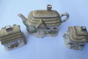 Lenox Irish Blessing Cottage  Tea Set 3 pcs Teapot, Creamer, and Sugar