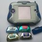 Used Pixter handheld game with 4 game 1 adapter and case holder