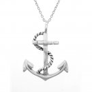 Anchor sailor pendant necklace. sterling silver 925 FREE polishing cloth