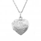 Flower locket pendant necklace. sterling silver 925 FREE polishing cloth