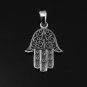 Fatima hand hamsa pendant necklace. sterling silver 925 FREE polishing cloth
