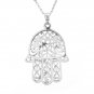 Fatima hand hamsa pendant necklace. sterling silver 925 FREE polishing cloth