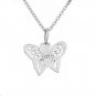 Small Butterfly filigree pendant necklace. sterling silver 925 FREE polishing cloth