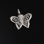 Small Butterfly filigree pendant necklace. sterling silver 925 FREE polishing cloth