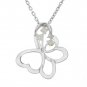 Butterfly filigree setting color stones pendant necklace. sterling silver 925 FREE polishing cloth