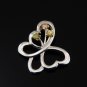 Butterfly filigree setting color stones pendant necklace. sterling silver 925 FREE polishing cloth