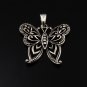 Butterfly filigree setting Marcasite pendant necklace. sterling silver 925 FREE polishing cloth