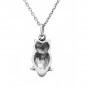 Black Owl pendant necklace. sterling silver 925 FREE polishing cloth
