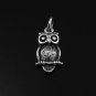 Black Owl pendant necklace. sterling silver 925 FREE polishing cloth
