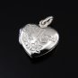 Flower locket pendant necklace. sterling silver 925 FREE polishing cloth
