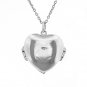 Heart shape double wings cover pendant necklace. sterling silver 925 FREE polishing cloth